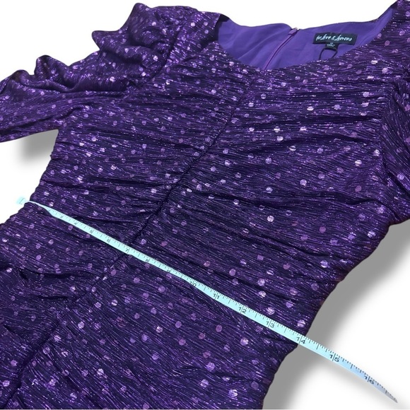 NWT For Love & Lemons Purple Sparkly 80s Inspired La Villette Mini Dress Medium - Picture 7 of 14